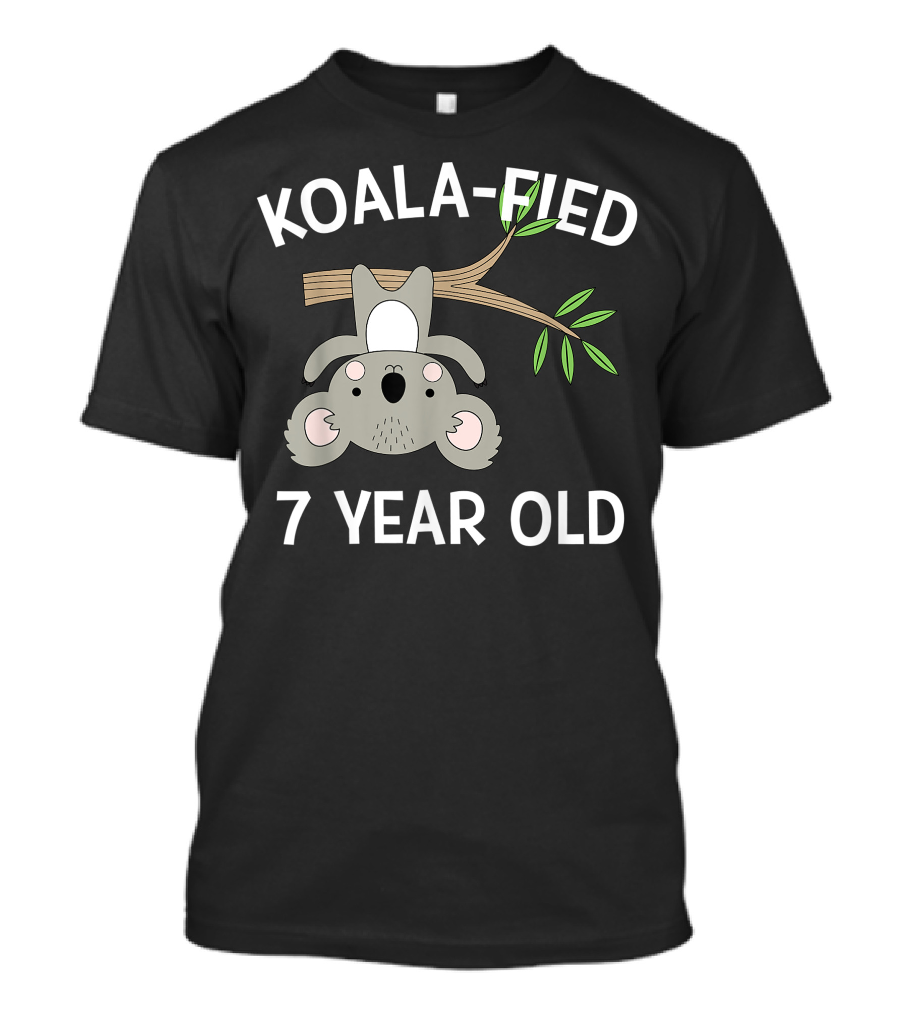 Koala-fied 7 Year Old Birthday Cute Koala Pun 7th Party T-Shirt