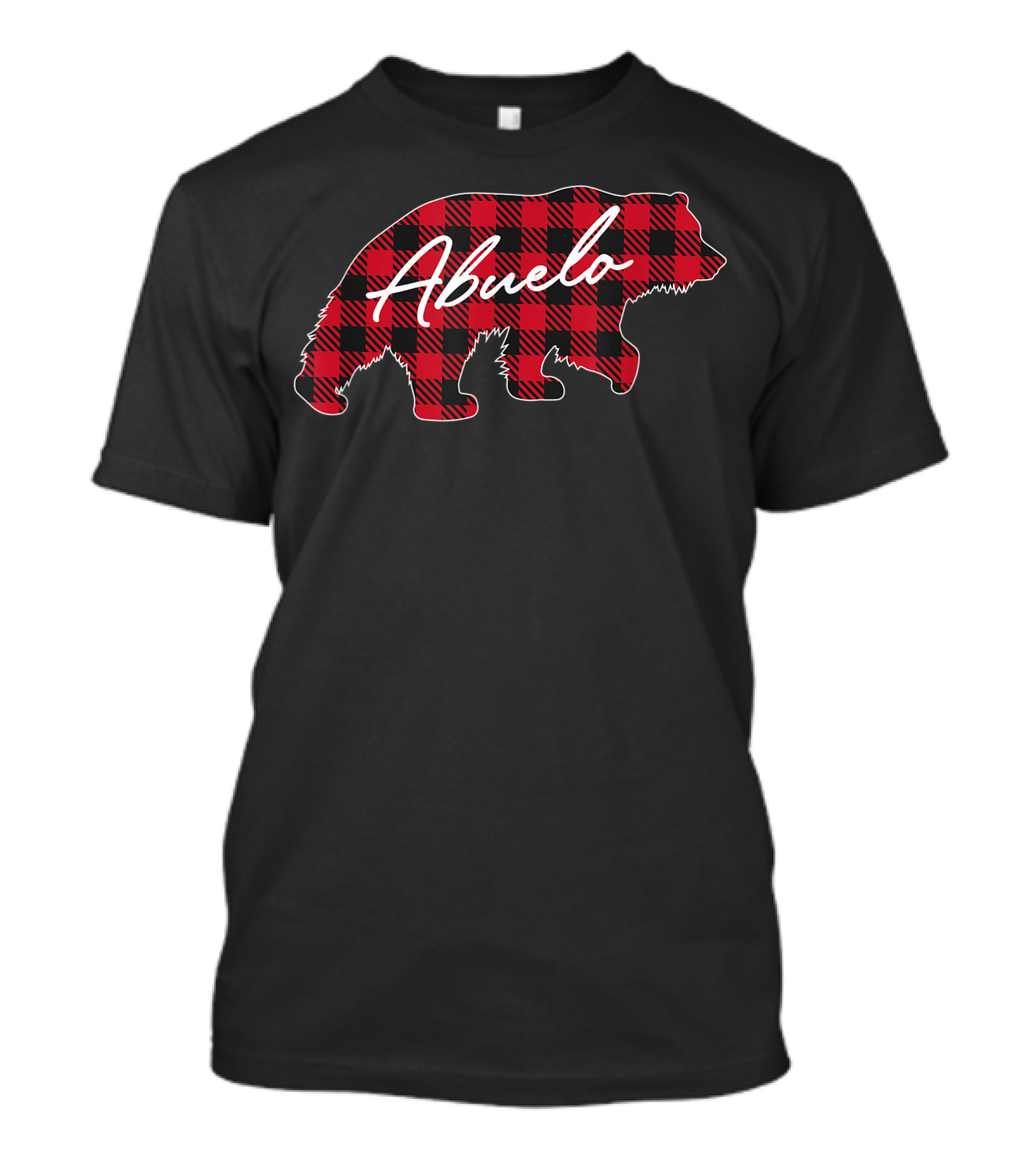 Abuelo Bear Christmas Red Plaid Buffalo Family Matching Holiday T-Shirt