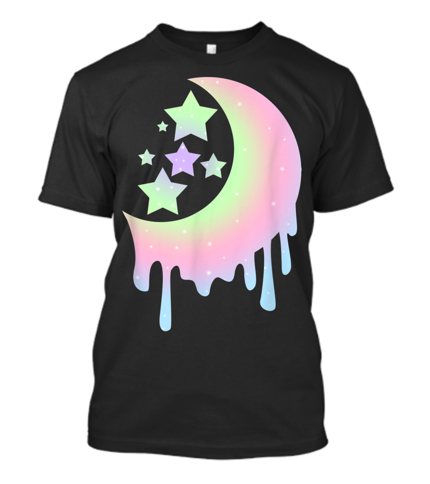 Pastel Moon Goth Aesthetic Clothing For Girls With Dripping Stars T-Shirt