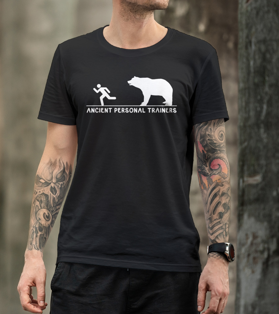 Ancient Personal Trainers Bear Chasing Person Running T-Shirt