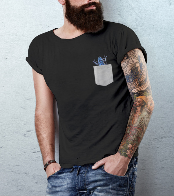Animal In Your Pocket Poison Dart Frog Peeking Out T-Shirt