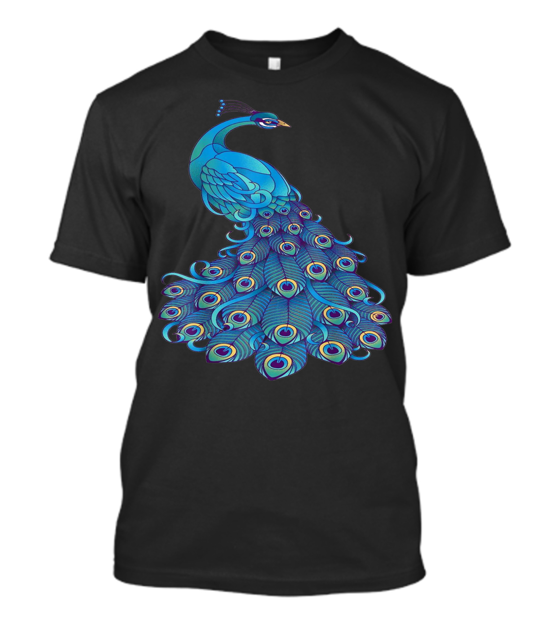 Beautiful Peacock Blue Feather Elegance T-Shirt