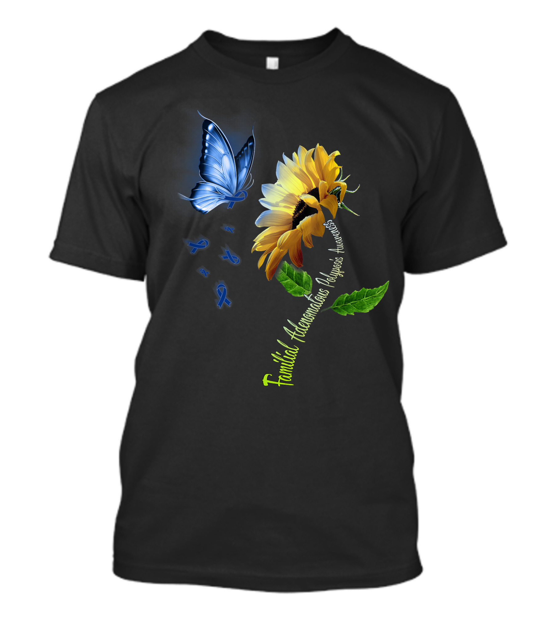 Butterfly Sunflower Familial Adenomatous Polyposis Awareness T-Shirt