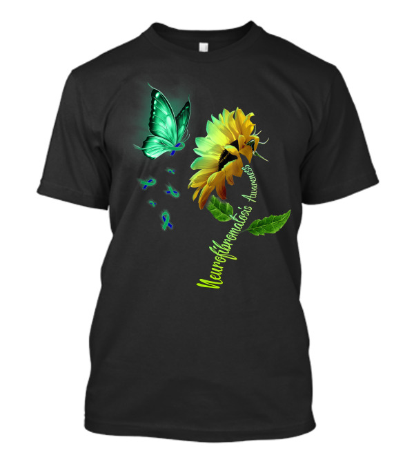 Butterfly Neurofibromatosis Awareness Sunflower T-Shirt