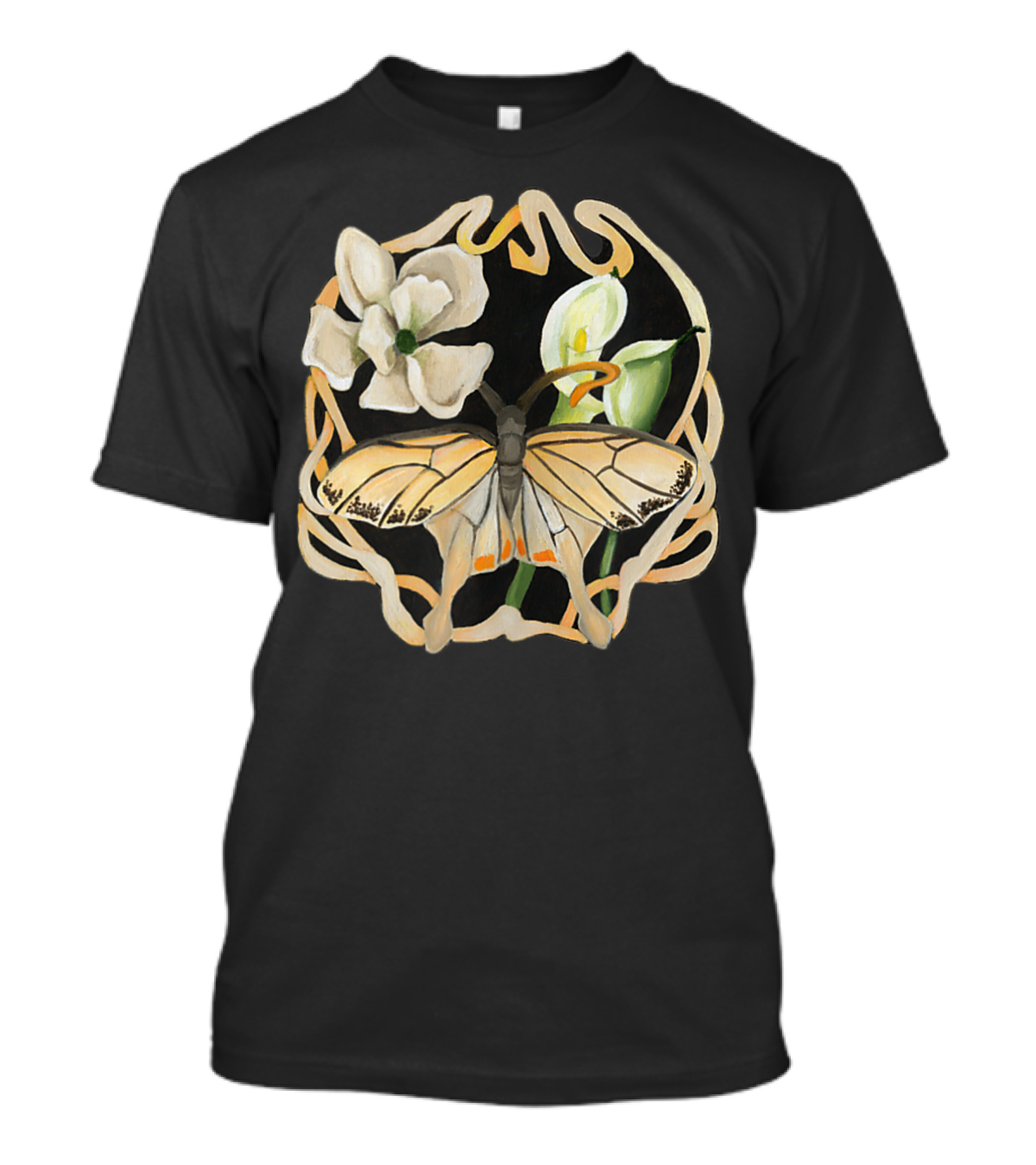 Butterfly Magnolia Lilies Flower Insect Iconic T-Shirt