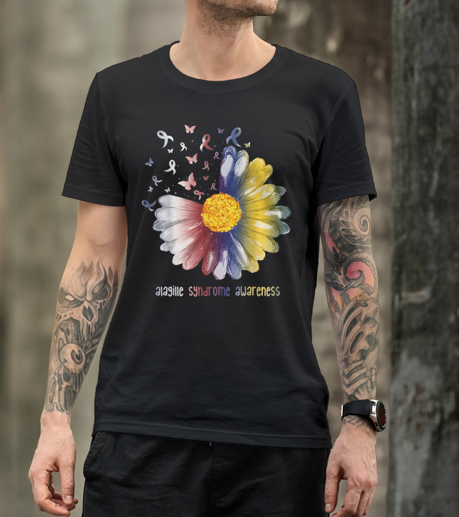 Alagille Syndrome Awareness Daisy Butterfly Ribbons T-Shirt