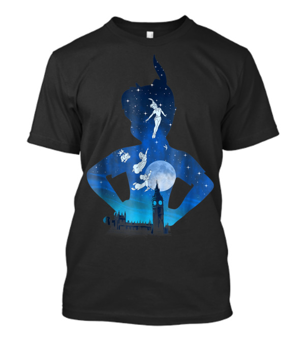 Disney Peter Pan Starry Night London Flight Silhouette Adventure T-Shirt