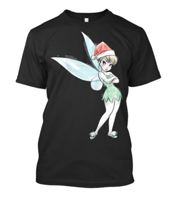 Peter Pan Tinker Bell Holiday Disney Santa Hat T-Shirt