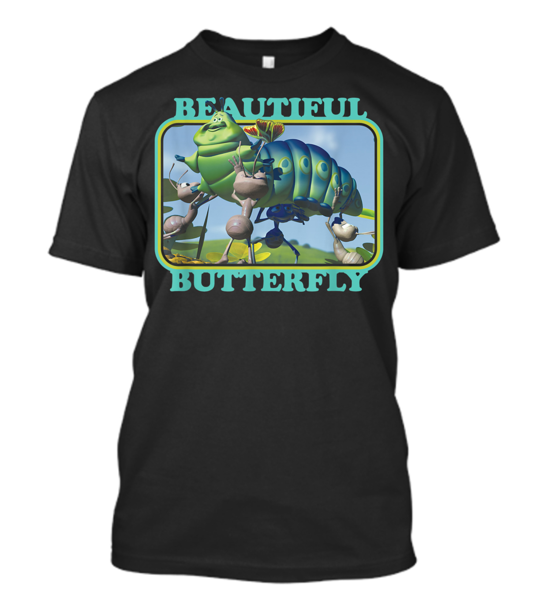 Disney Pixar A Bug's Life Heimlich Beautiful Butterfly Animation Scene T-Shirt