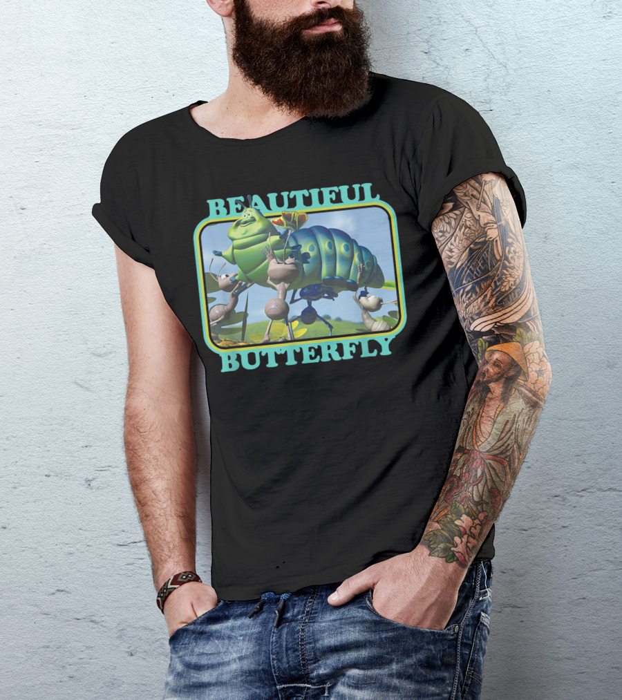 Disney Pixar A Bug's Life Heimlich Beautiful Butterfly Animation Scene T-Shirt