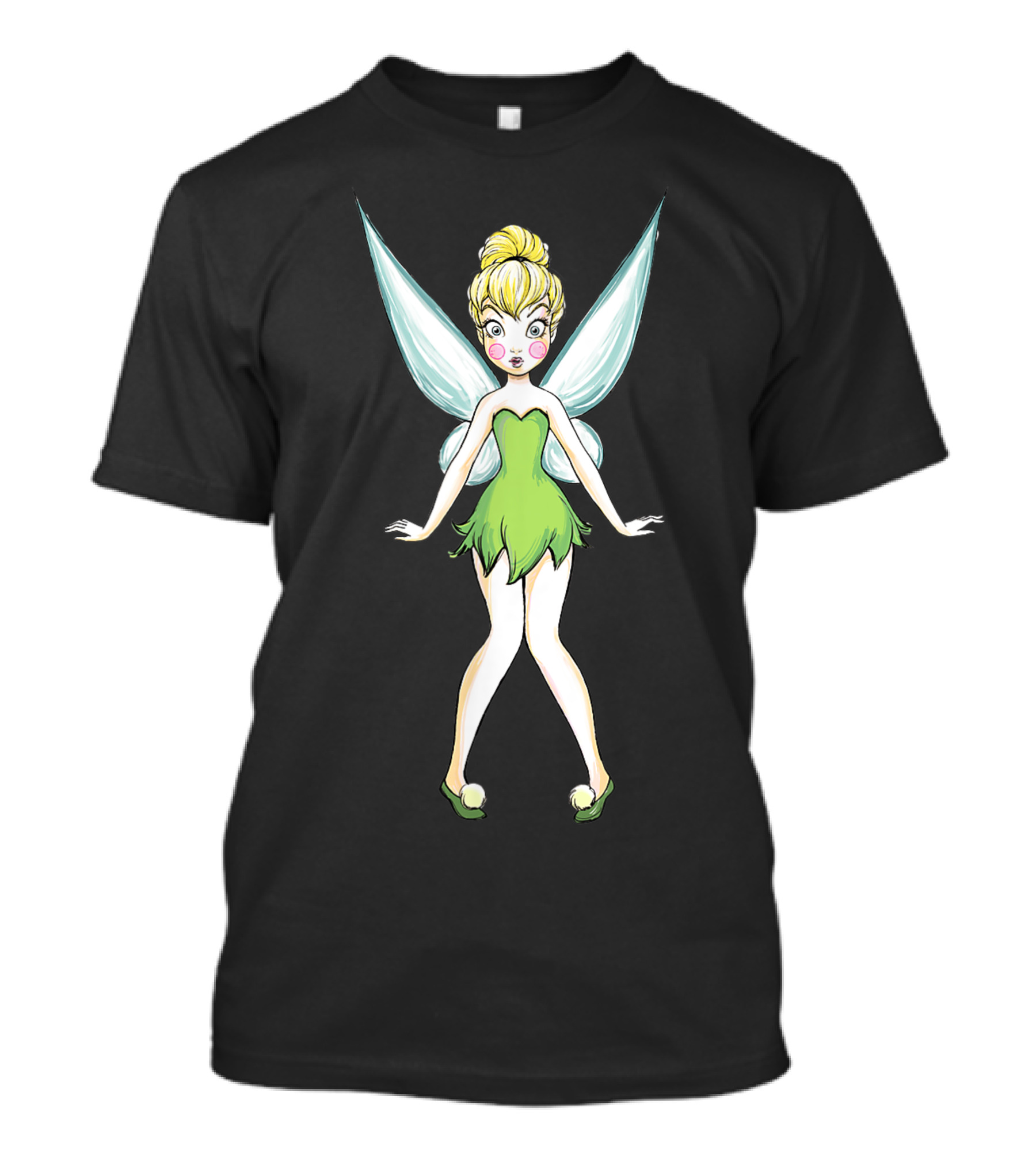 Disney Tinker Bell Surprised Fairy Green Dress Wings T-Shirt