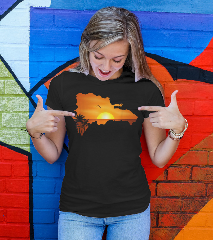 Dominican Republic Flag Caribbean Republica Dominicana Sunset T-Shirt