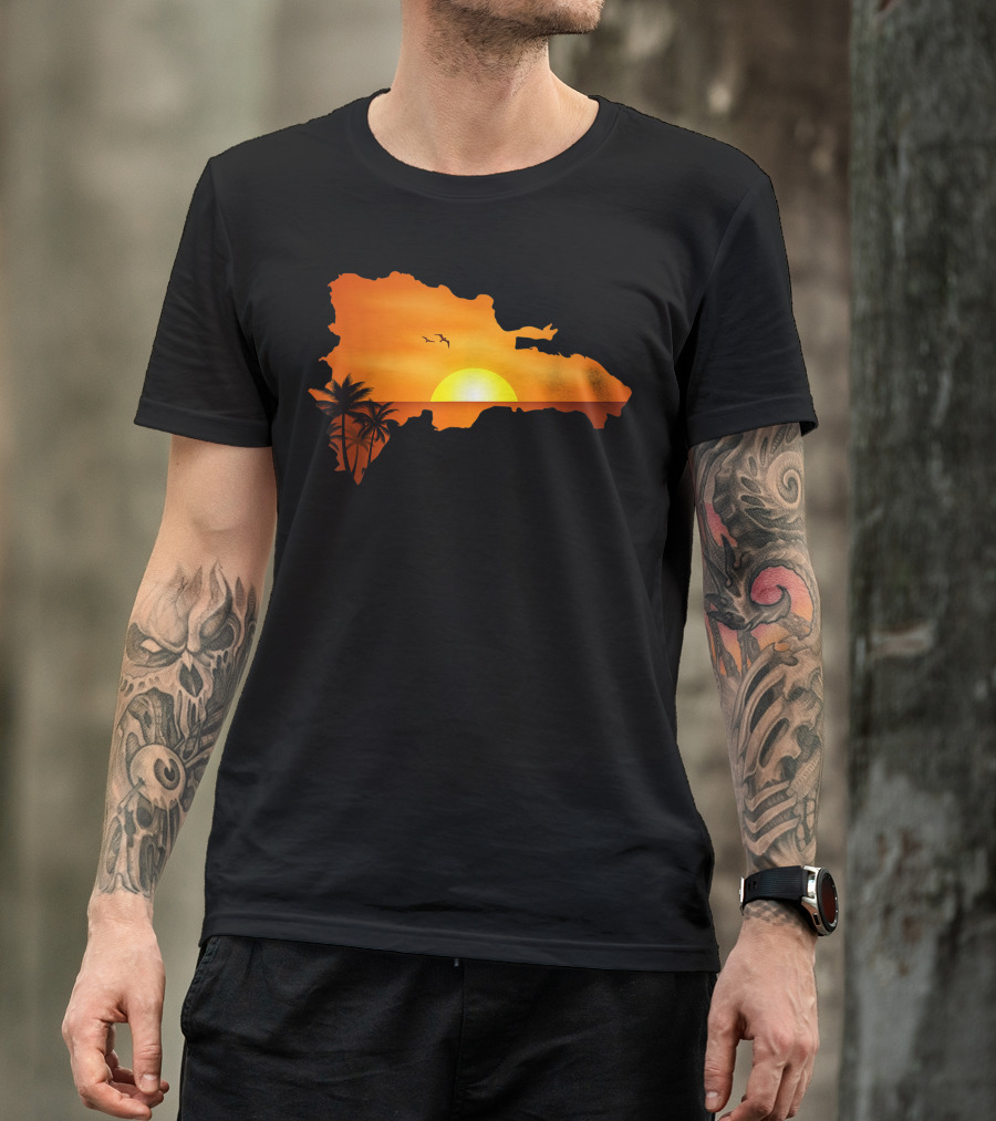 Dominican Republic Flag Caribbean Republica Dominicana Sunset T-Shirt
