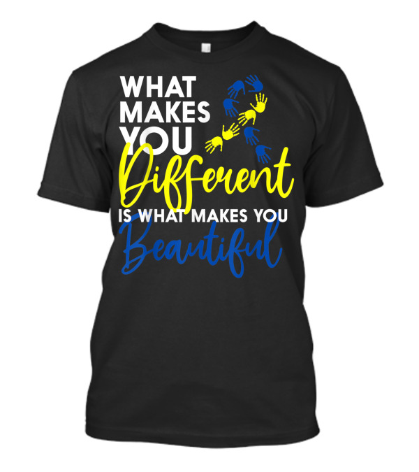 What Makes You Different Is What Makes You Beautiful T21 Hand Heart Butterfly T-Shirt