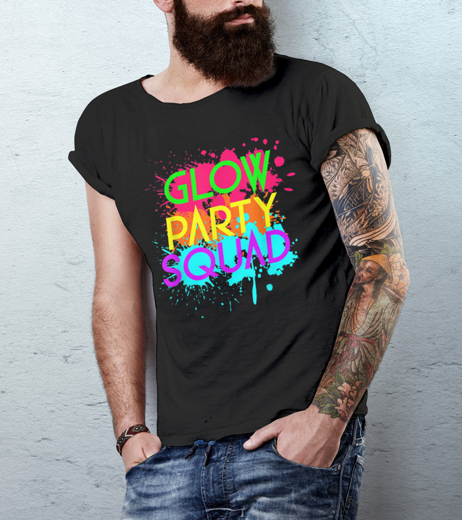 Glow Party Squad Neon Splash Halloween Group T-Shirt