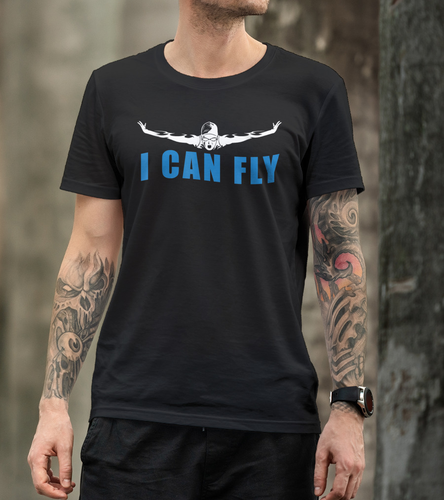 I Can Fly Butterfly Swimmer Cool Swimming T-Shirt