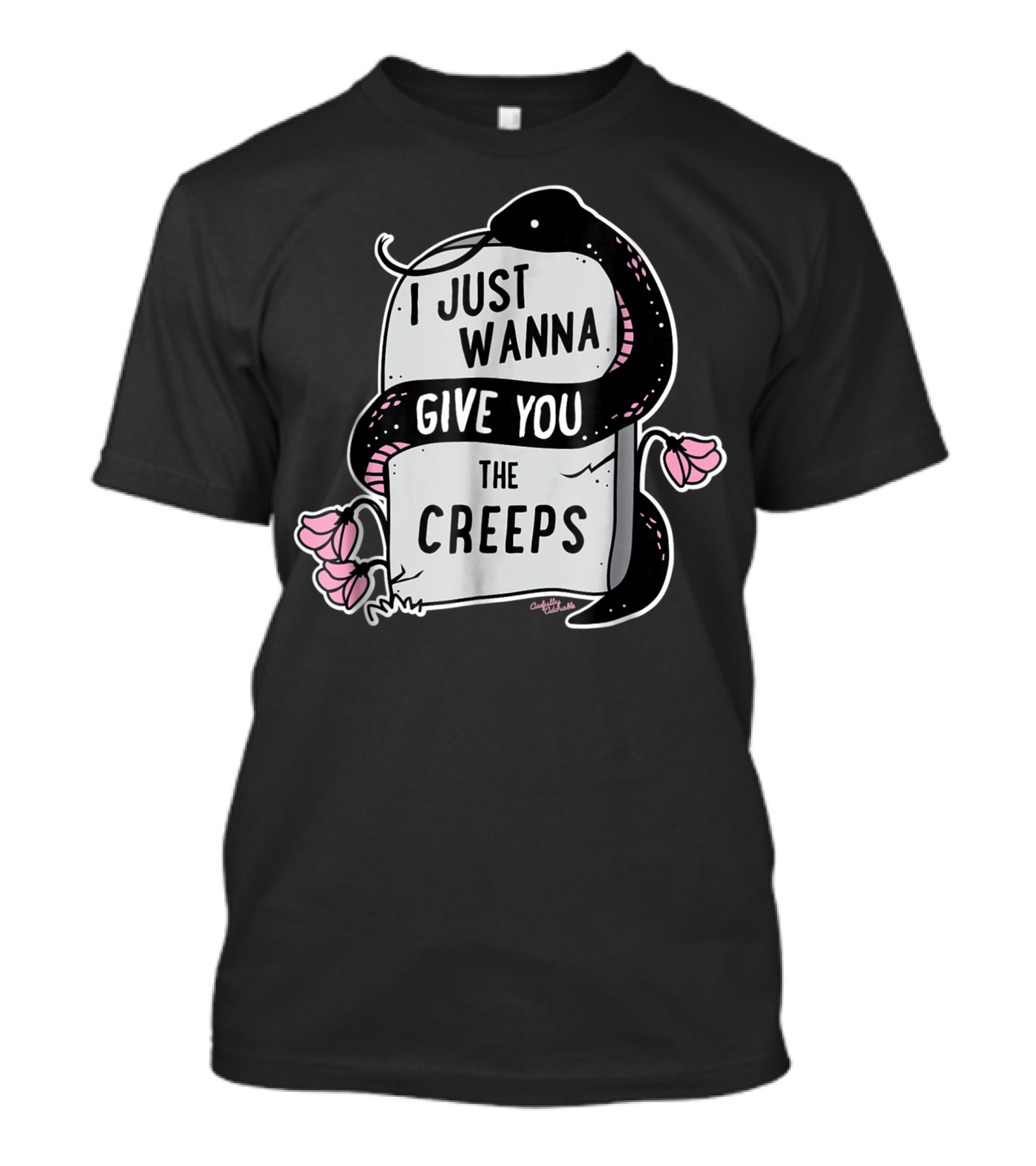 I Just Wanna Give You The Creeps Pastel Goth Snake Flowers Tombstone T-Shirt
