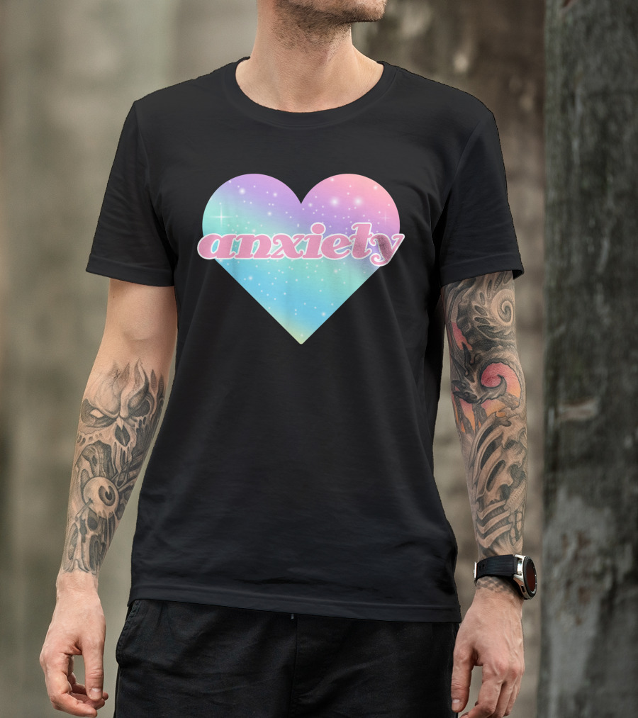 Kawaii Pastel Goth Space Heart Anxiety T-Shirt