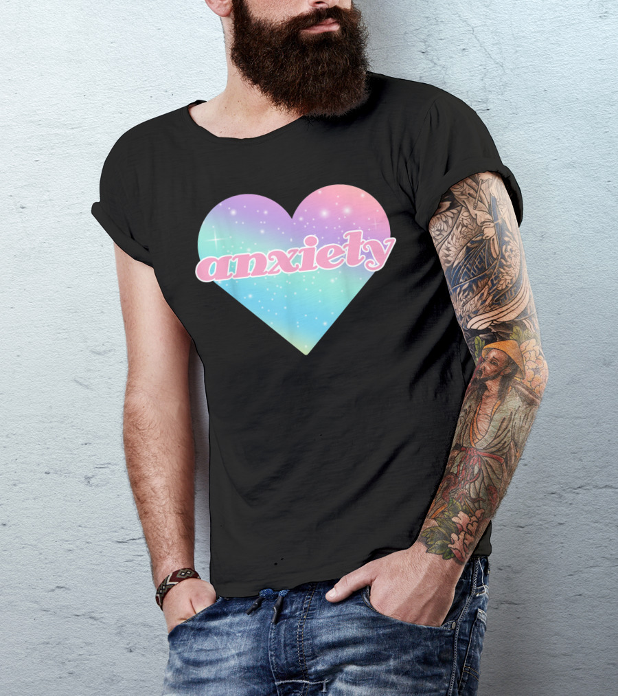 Kawaii Pastel Goth Space Heart Anxiety T-Shirt