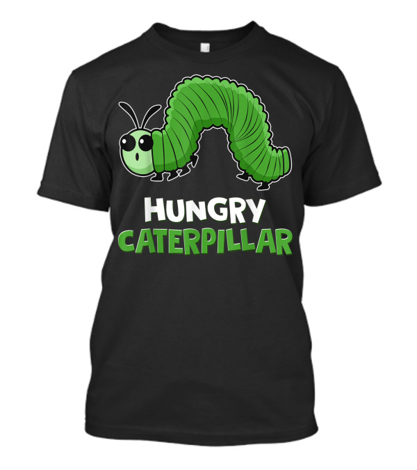 Hungry Caterpillar Larva Crawls Moth Butterfly Bees Bug T-Shirt