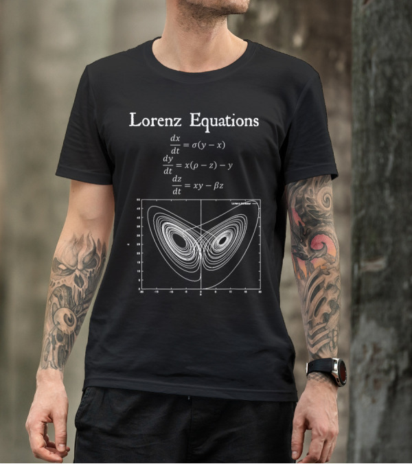 Lorenz Equations Math Teacher Nerdy Butterfly Chaos Physics T-Shirt