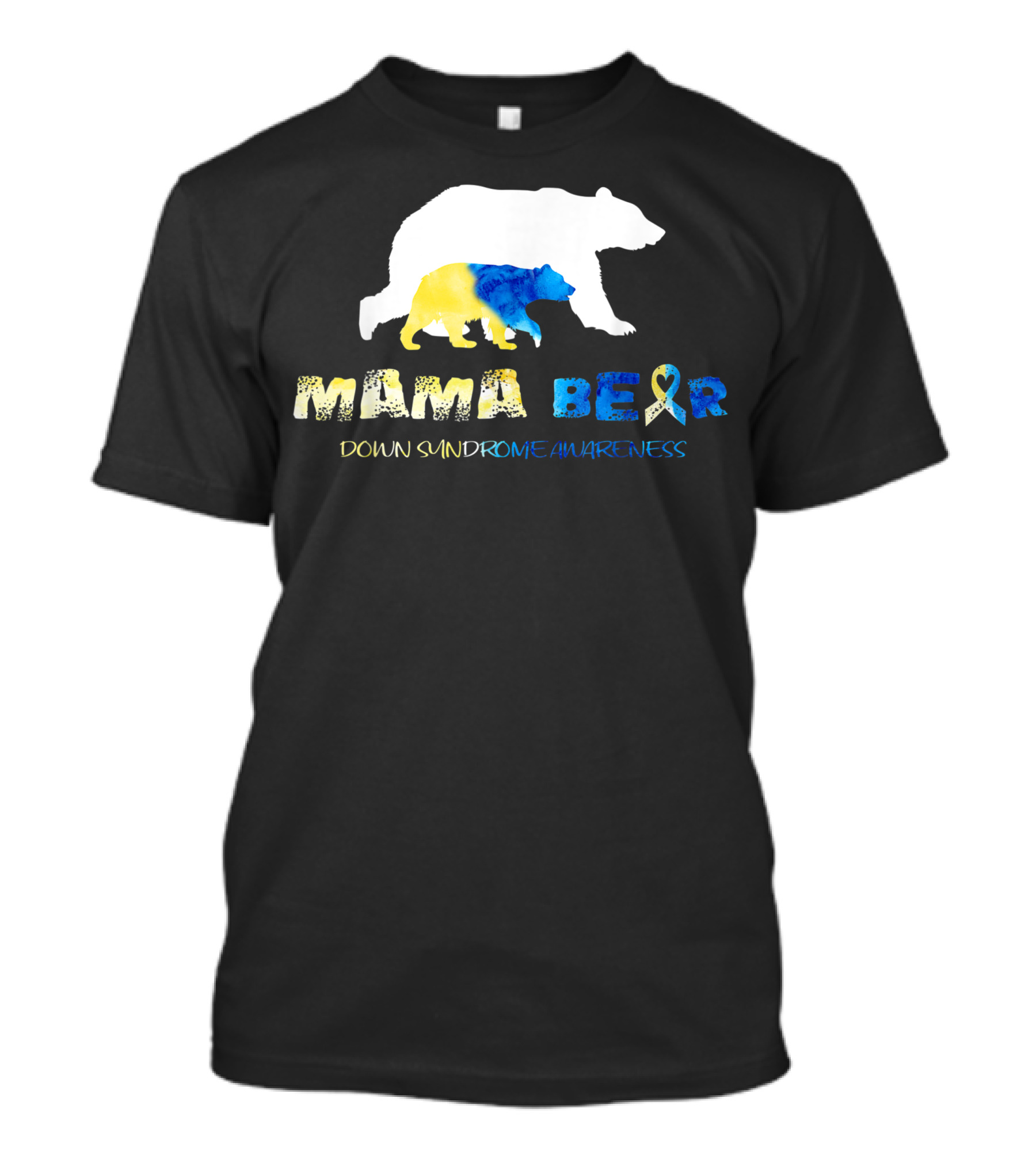 Mama Bear Down Syndrome Awareness Ribbon Bear T-Shirt