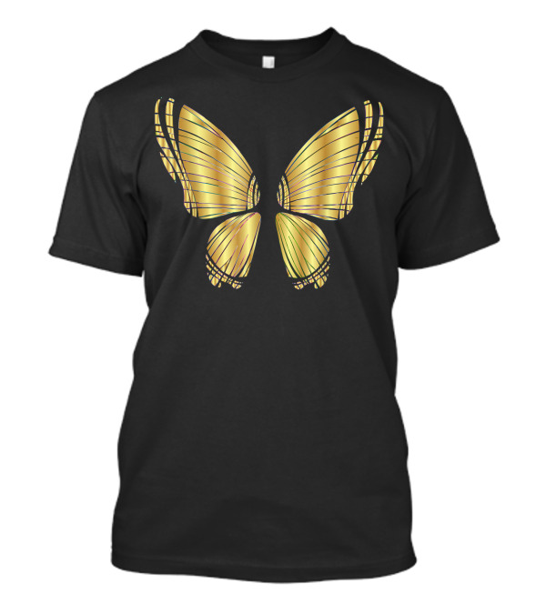 Metallic Gold Butterfly Wings Garden Flying T-Shirt