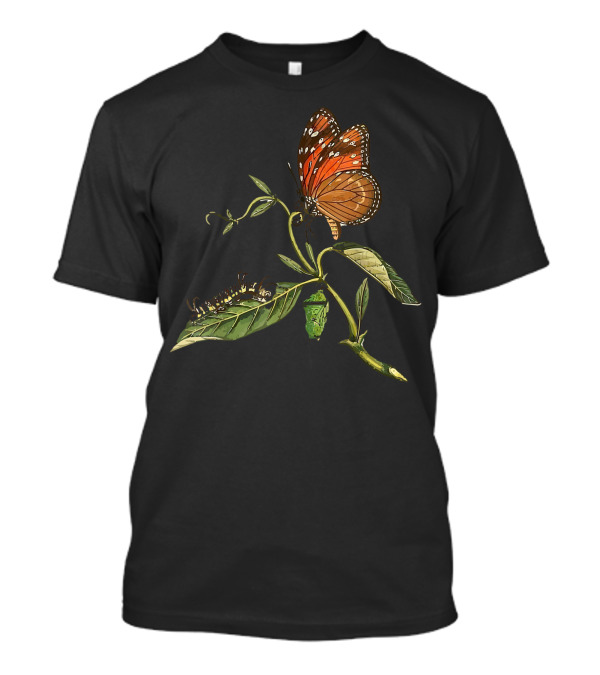Monarch Butterfly Life Cycle Caterpillar Chrysalis Adult Phase T-Shirt