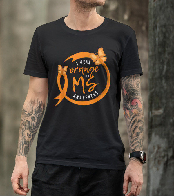 I Wear Orange For MS Awareness Butterfly T-Shirt