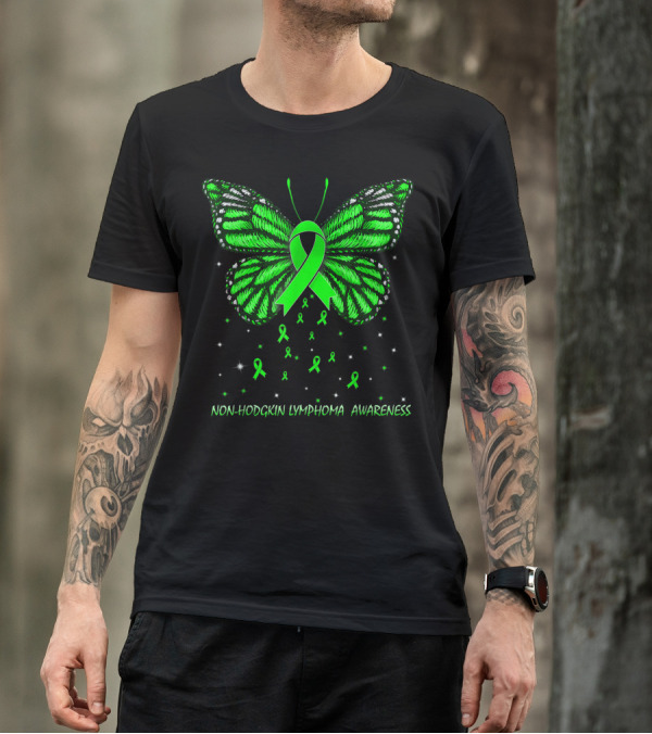 Non-Hodgkin Lymphoma Awareness Butterfly T-Shirt