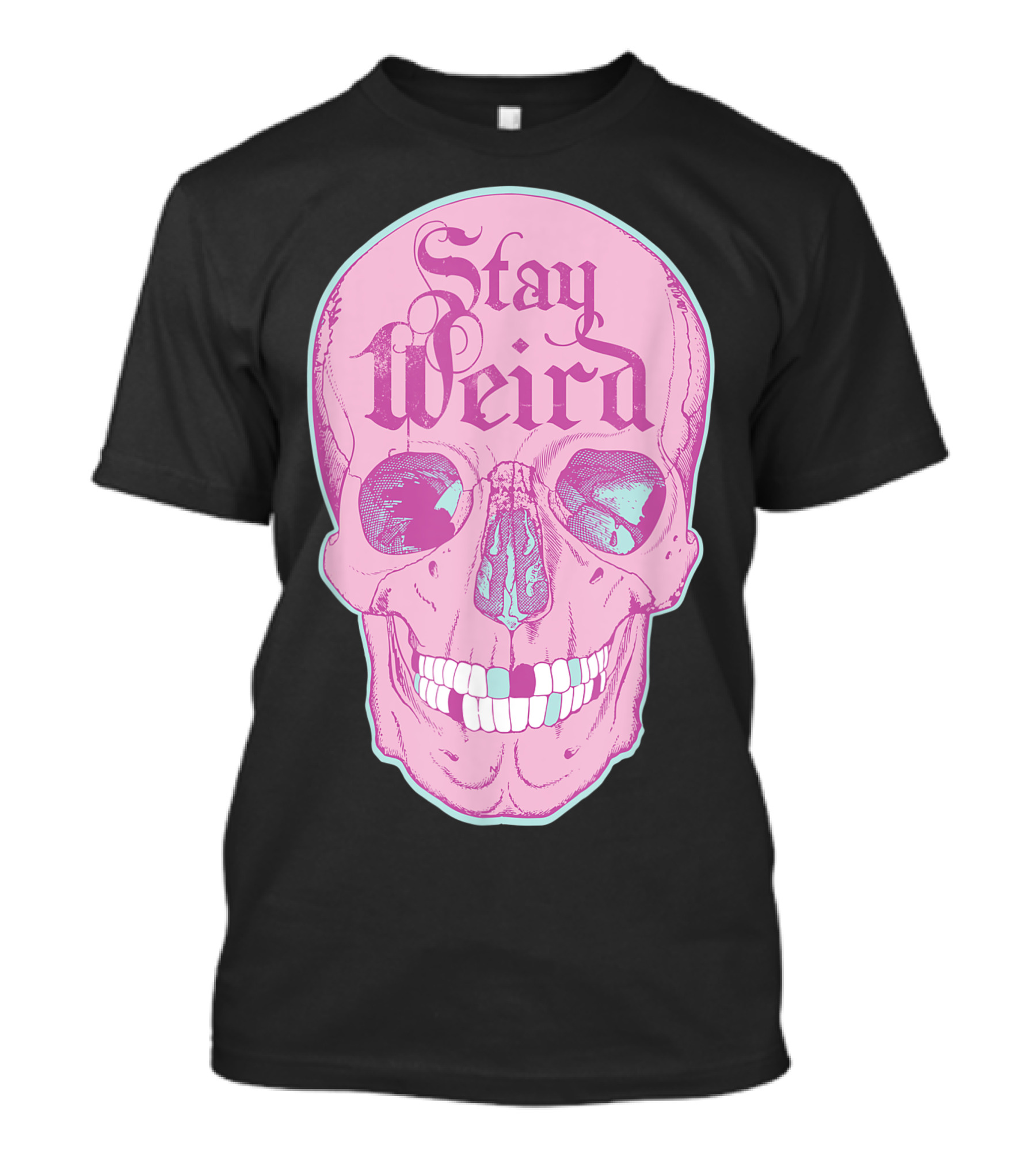 Stay Weird Pastel Goth Emo Pink Skull For Teens T-Shirt