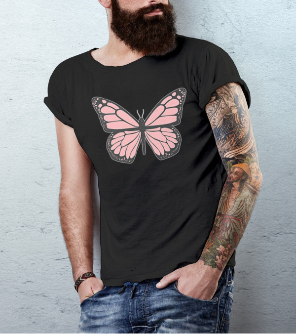 Pink Butterfly Aesthetic Clothing Soft Grunge Girls T-Shirt