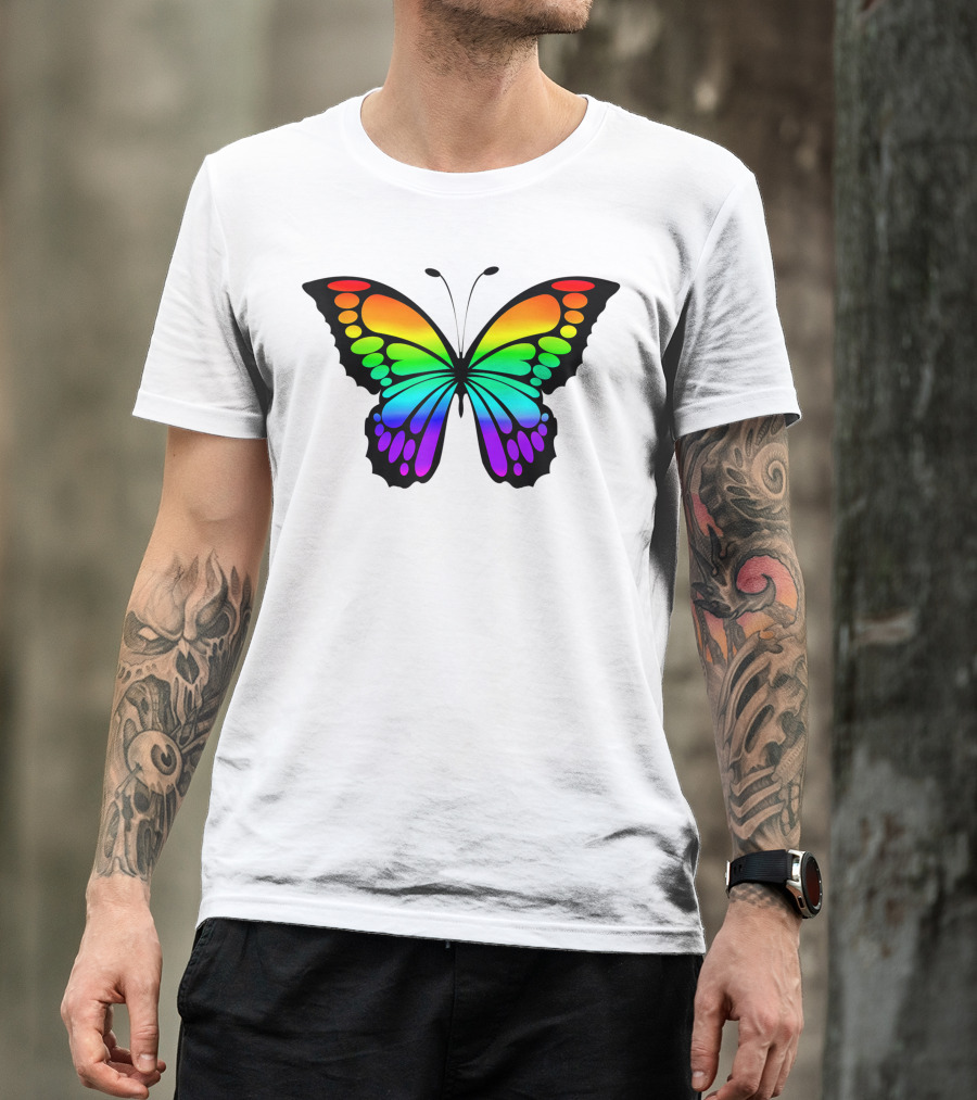 Rainbow Butterfly Spectrum Wings T-Shirt