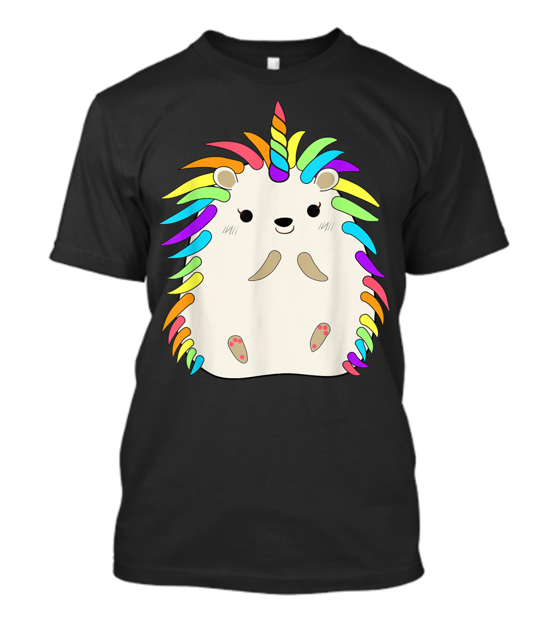 Rainbow Hedgehog Unicorn Animal Lover Girl T-Shirt