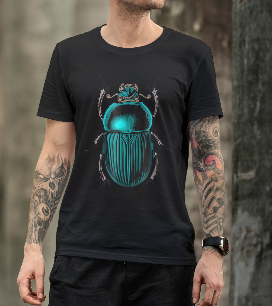 Scarab Beetle Shiny Blue Green Iconic Insect T-Shirt