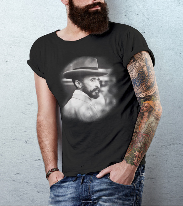 Selassie Ethiopian Emperor Haile Selassie Hat And Beard Image T-Shirt