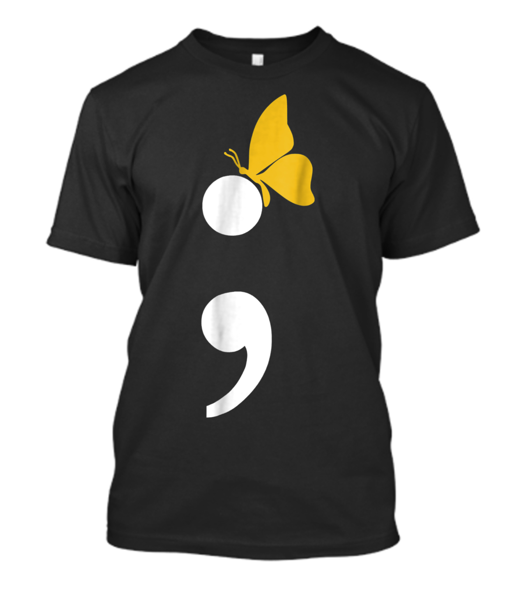 Semicolon Butterfly Suicide Prevention Awareness T-Shirt
