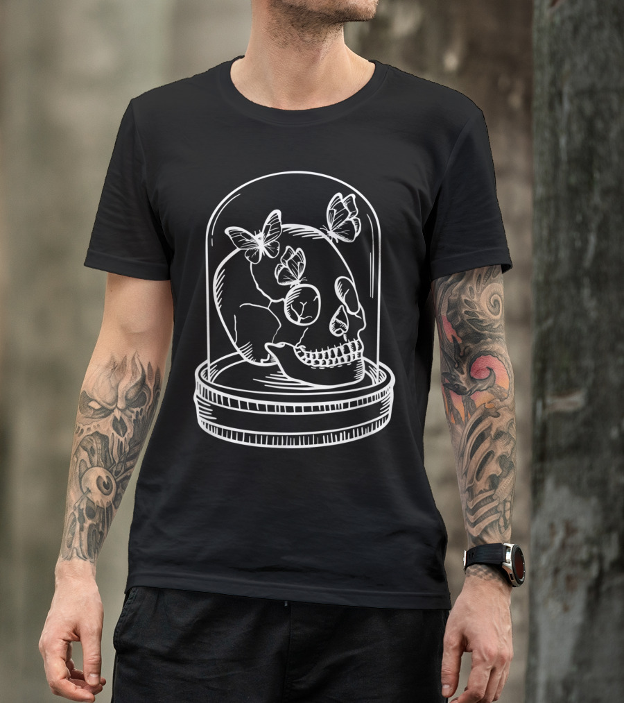 Skull Memento Mori Vanitas Butterfly Gothic Oddity Macabre T-Shirt