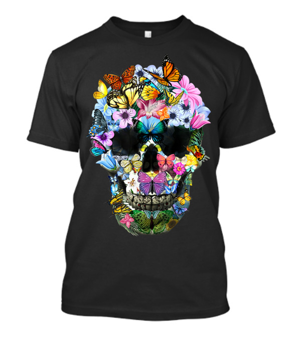 Skull Floral Butterfly Cool T-Shirt