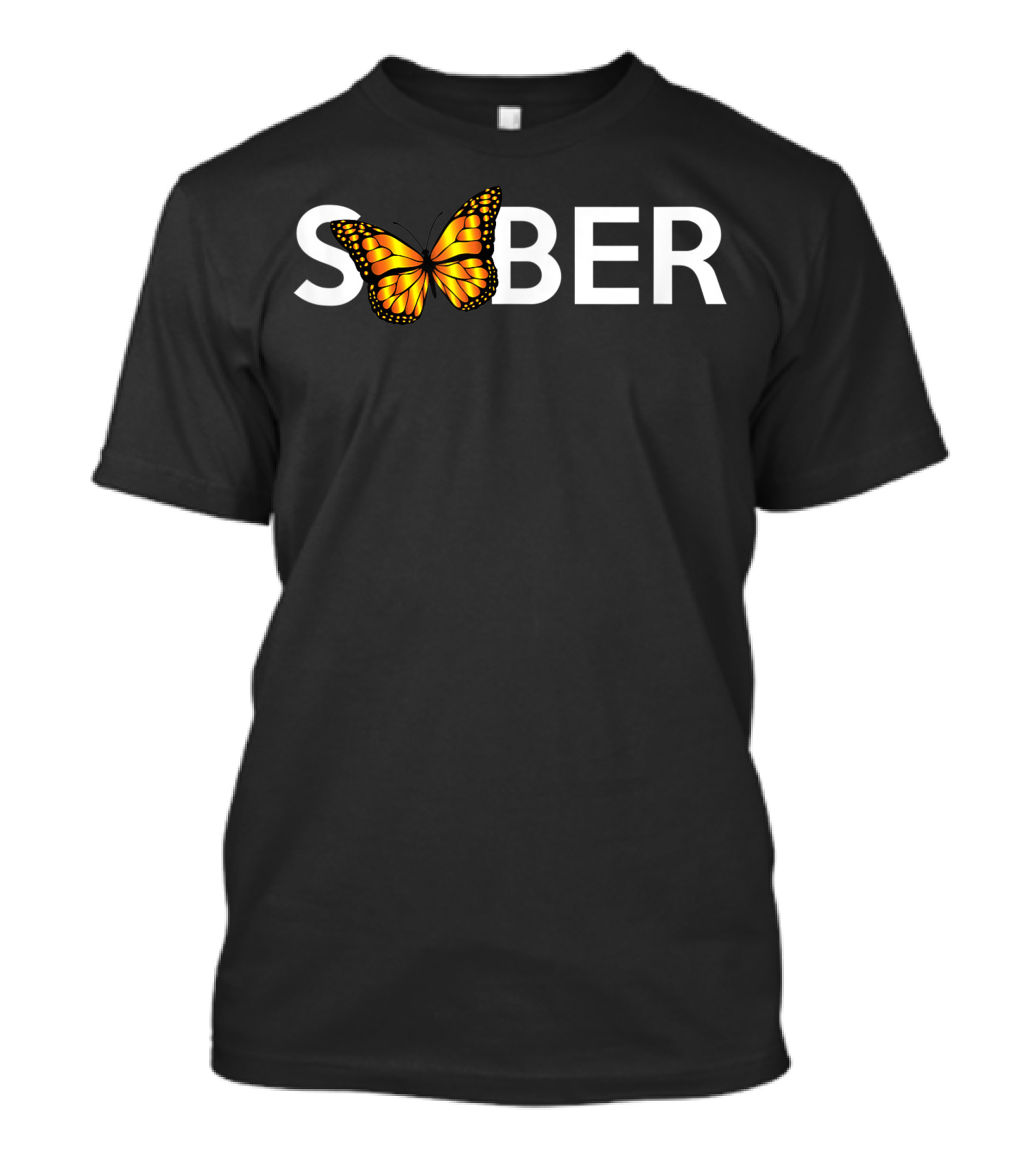 Sober Spring Butterfly Alcoholics Anonymous 12 Step Transformation T-Shirt