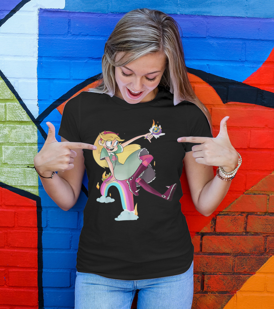 Star Vs The Forces Of Evil Wand And Rainbow Adventure T-Shirt