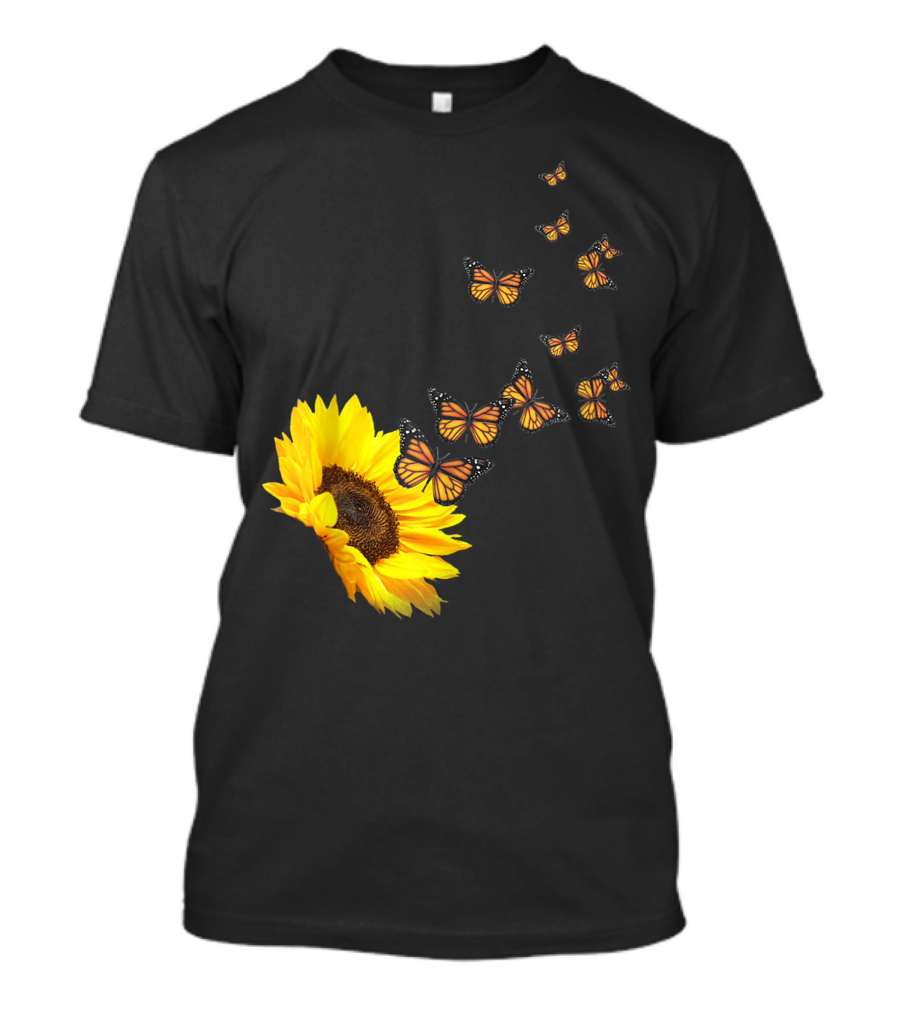 Sunflower Butterfly Dreams Monarch Flight Blossoms T-Shirt