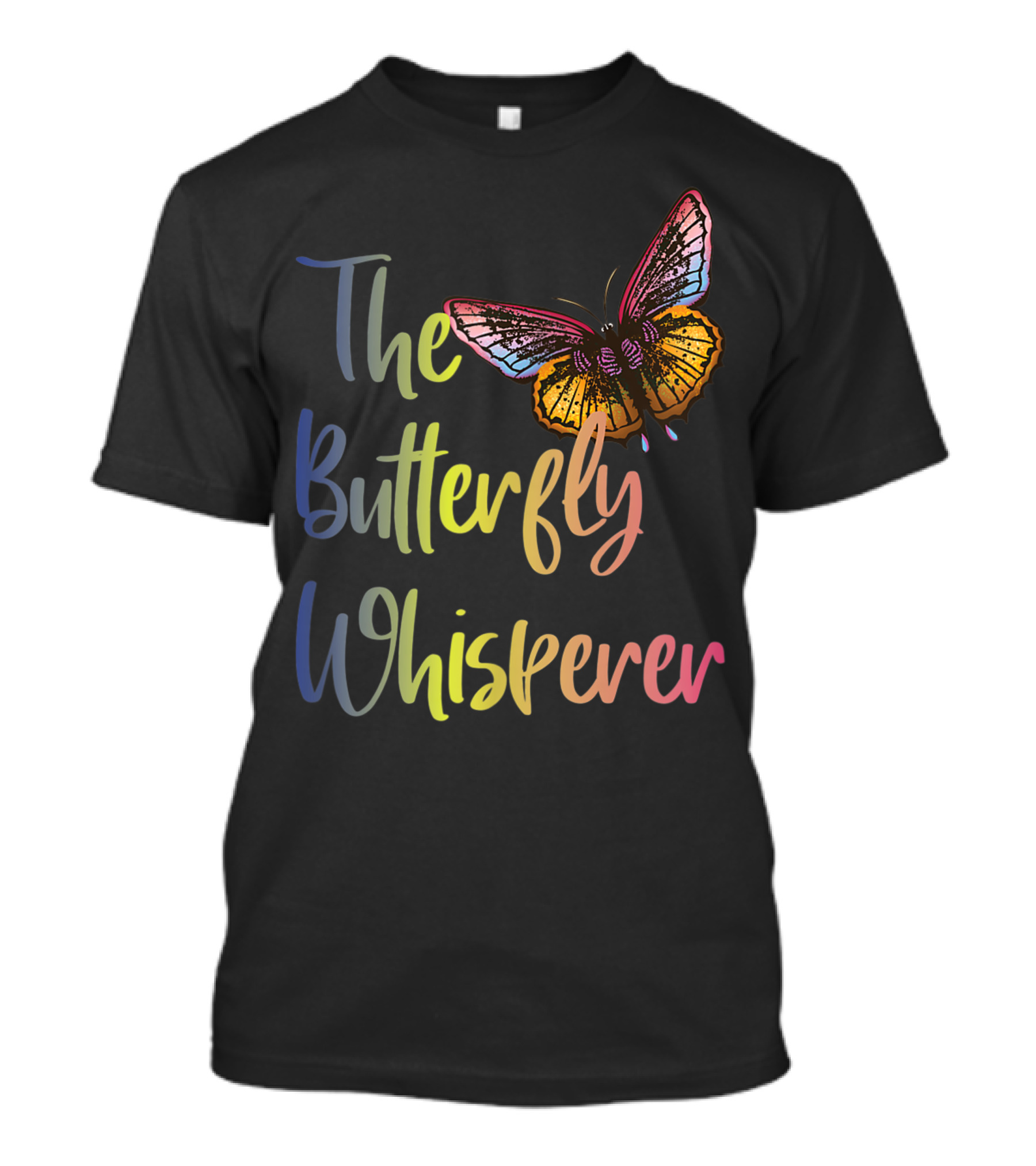 The Butterfly Whisperer Vibrant Rainbow Butterfly T-Shirt