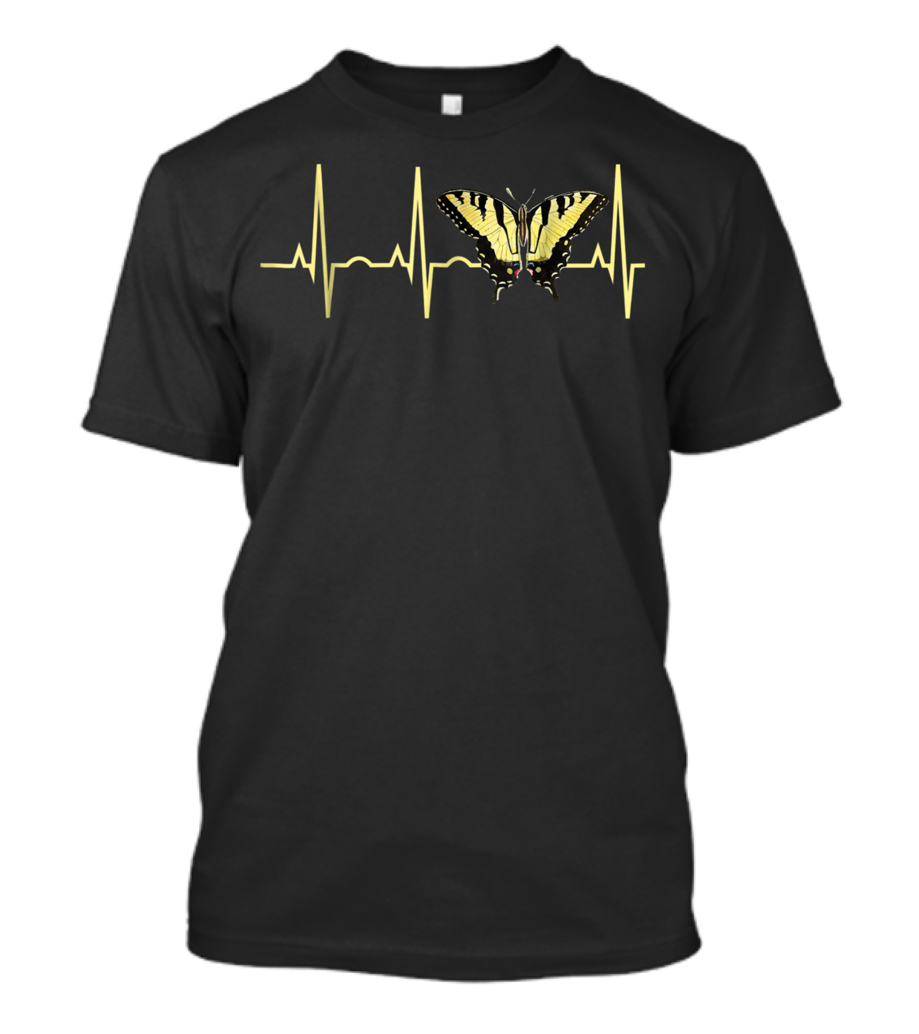 Tiger Swallowtail Butterfly Heartbeat Line T-Shirt
