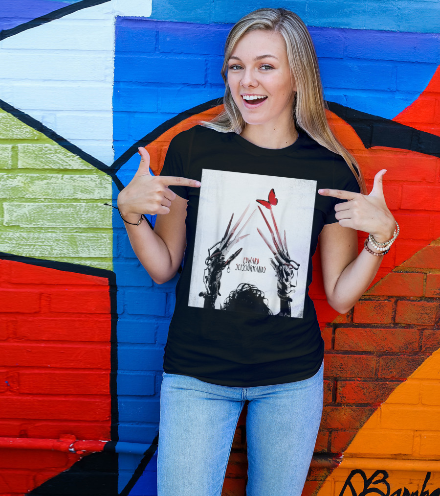 Edward Scissorhands Red Butterfly Iconic Movie T-Shirt