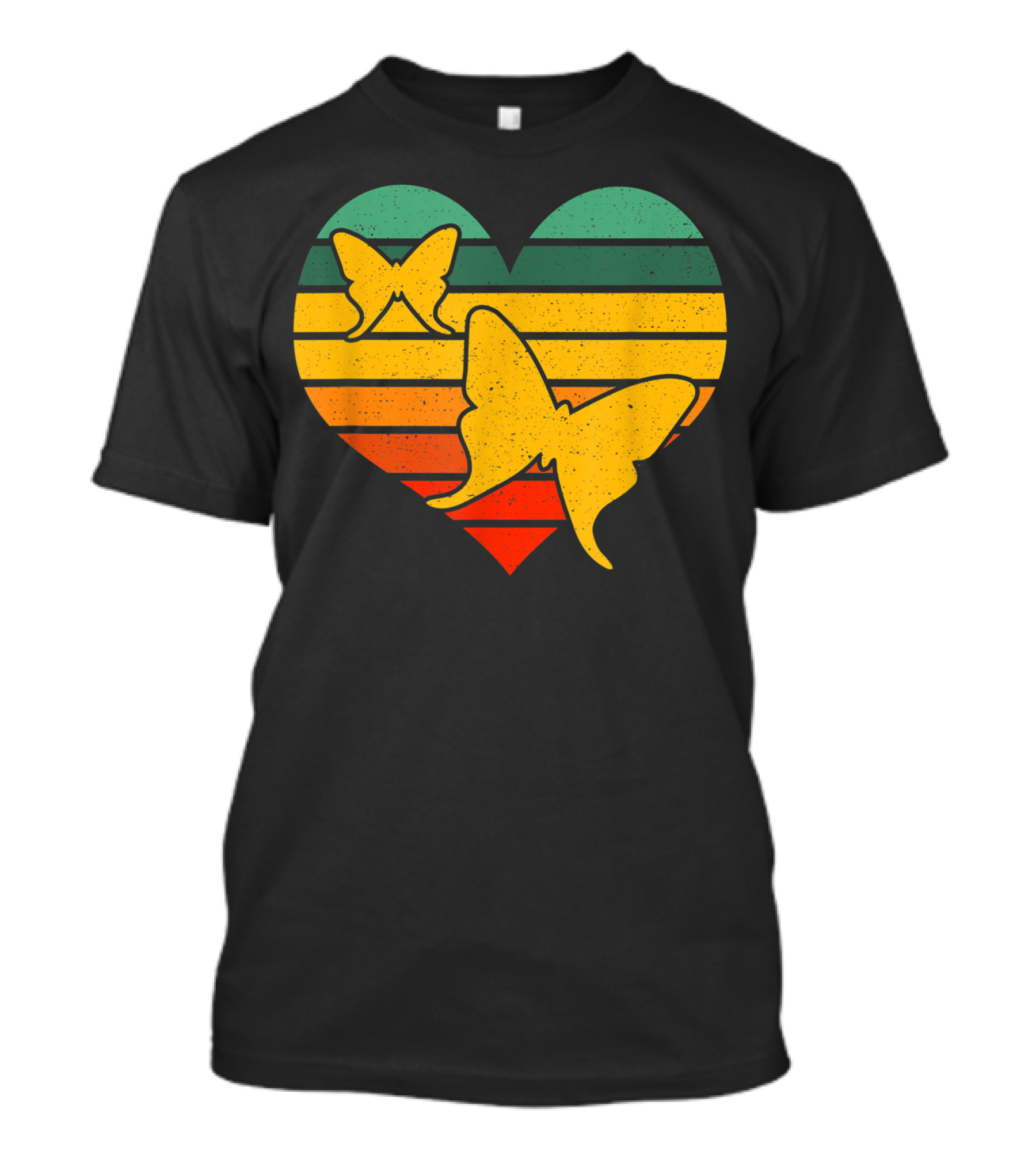 Valentine's Day Heart With Butterflies And Love Retro Valentine T-Shirt
