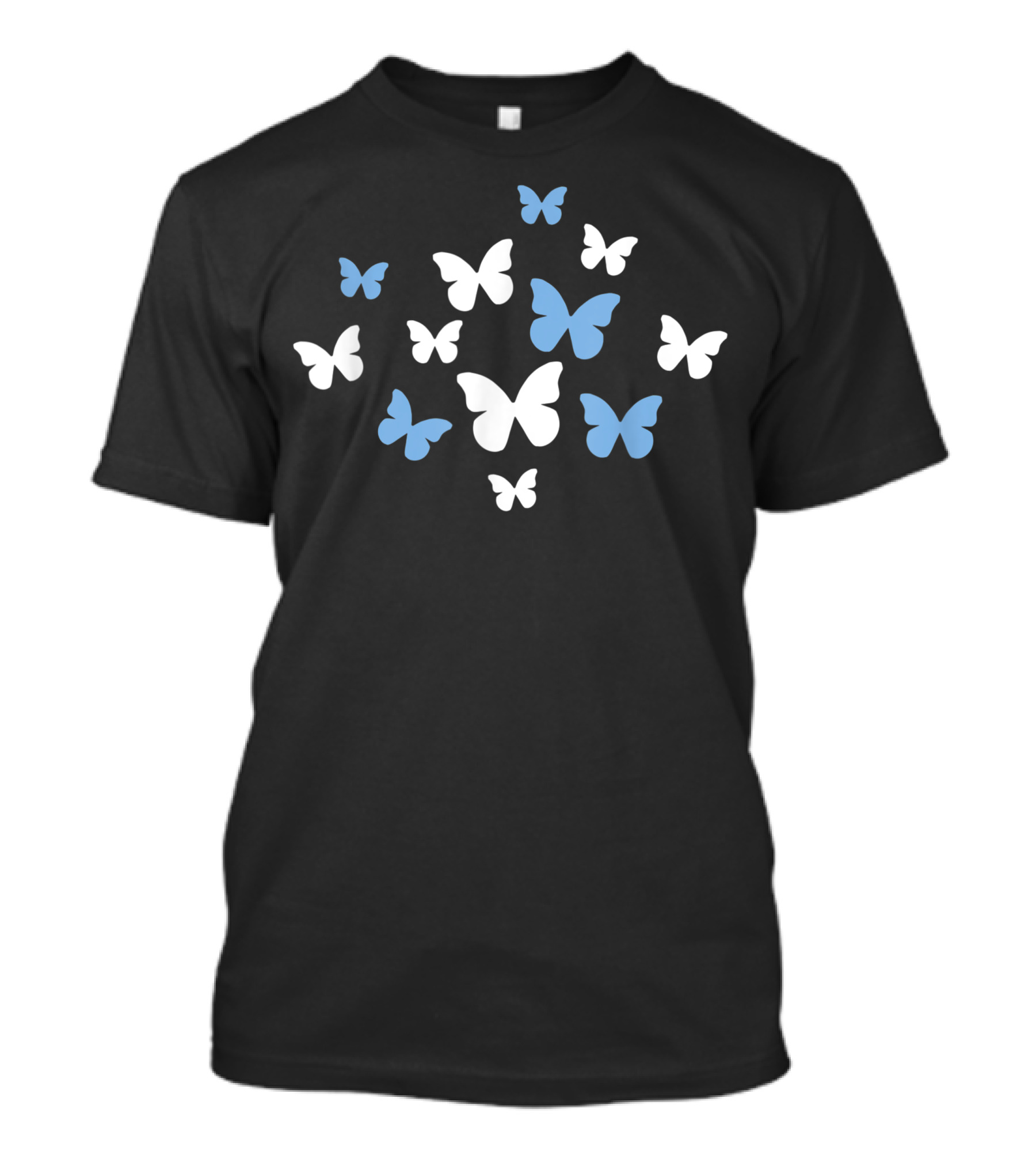 White And Blue Butterflies T-Shirt