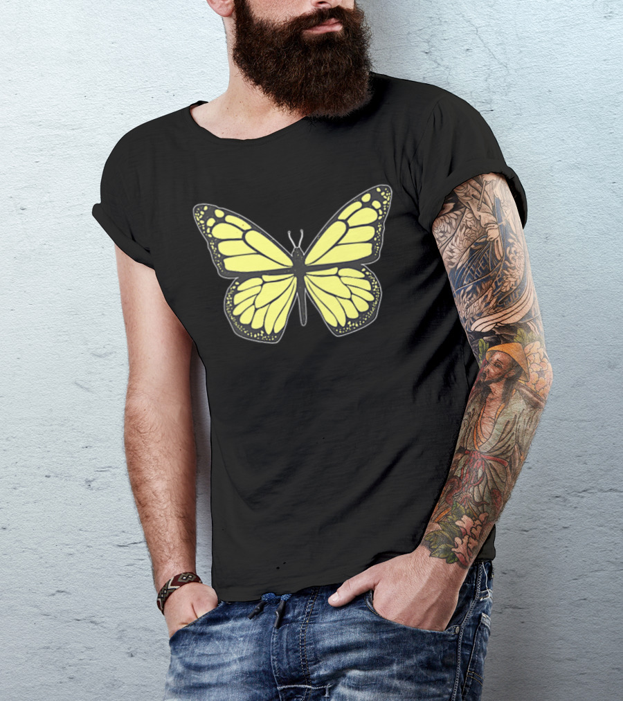 Yellow Butterfly Soft Grunge Aesthetic Clothing Girls T-Shirt
