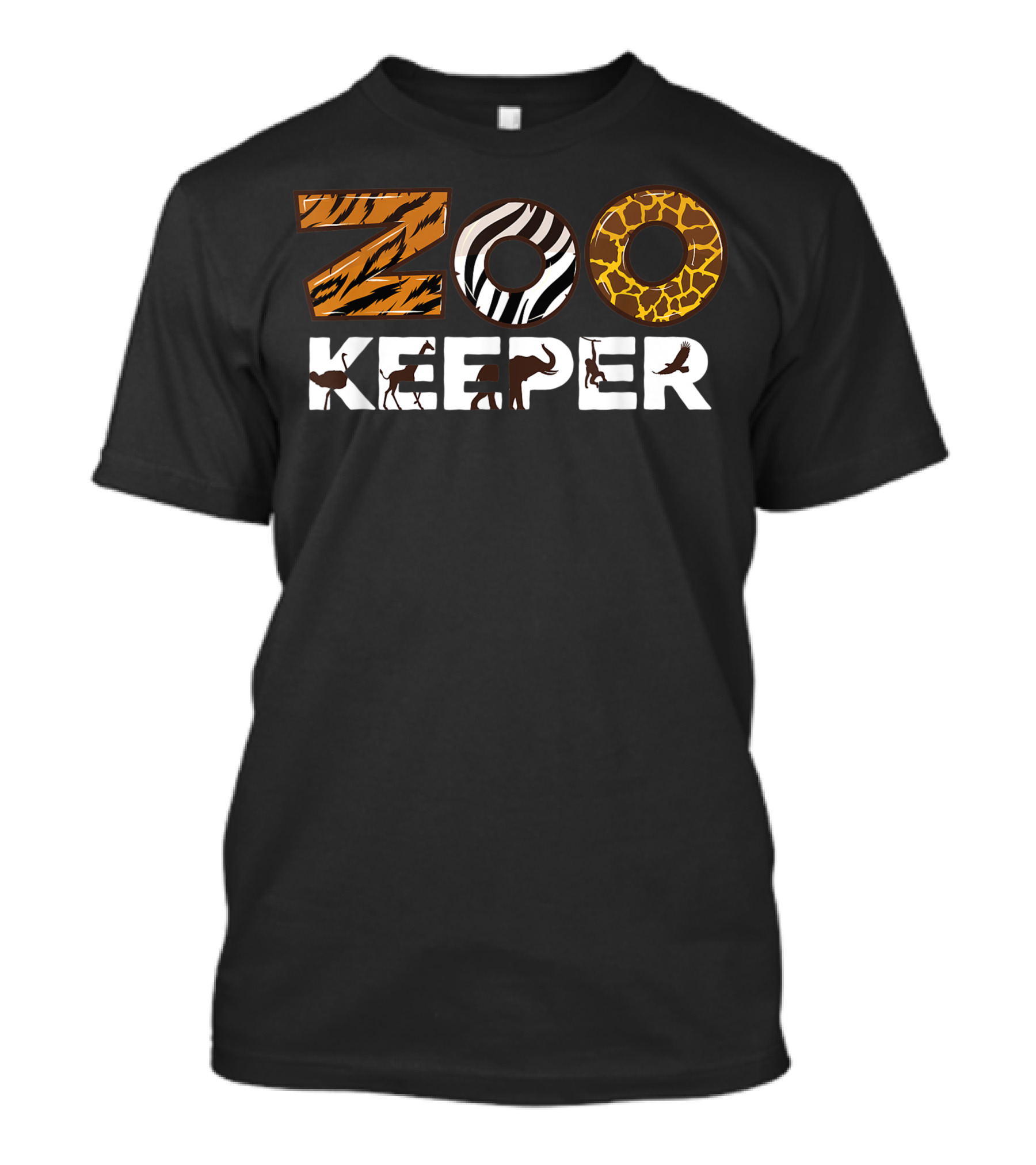 Zookeeper African Savanna Animal Silhouettes Wildlife T-Shirt