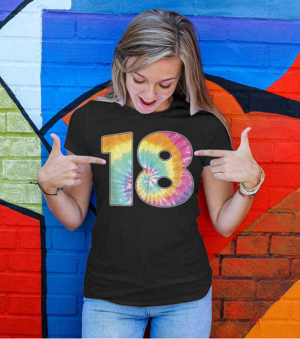 18 Tie Dye Birthday Or Team Number T-Shirt